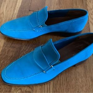 Stylish vintage blue suede shoes size 8.5